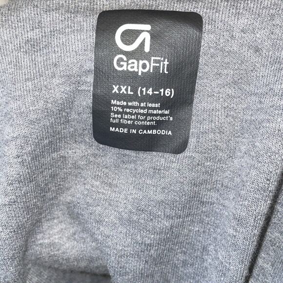 Gap Fit Gray Fleece Full Zip Athletic Sweater Jacket With Hood Women's XXL - Picture 5 of 6